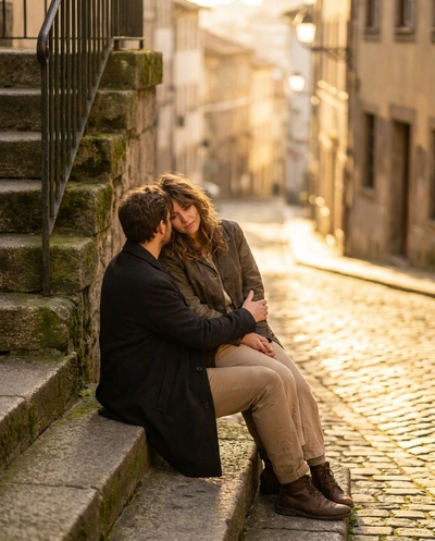 Side by Side on Steps — вариант 1