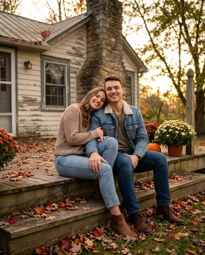 Side by Side on Steps — вариант 2