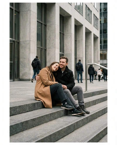 Side by Side on Steps — вариант 3